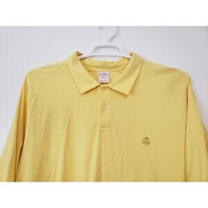 (M5) Y2K 346 Brooks Brothers Polo Shirt Mens Size XXL Yellow Long Sleeve Logo
